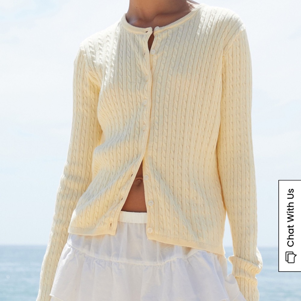 Brandy Melville butter yellow cardigan sweater